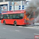 Рейсовый автобус с пассажирами загорелся во время движения в Новосибирске